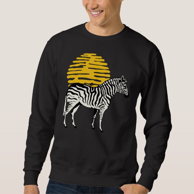 Zebra Graphic Cute Print Love Nature Zebras Wildli Sweatshirt (Front)