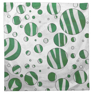 Zebra Green and White Polka Dot Cloth Napkin