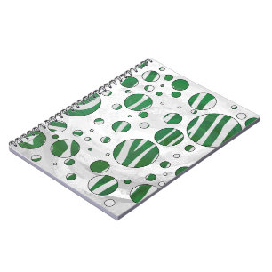 Zebra Green and White Polka Dot Notebook