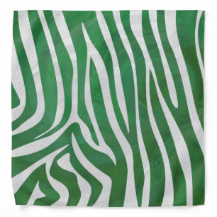Zebra Green and White Print Bandana