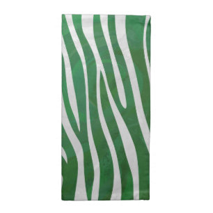 Zebra Green and White Print Cloth Napkin