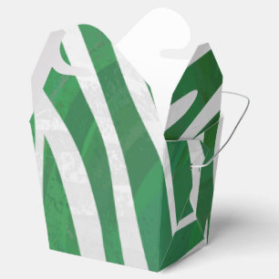 Zebra Green and White Print Favor Boxes