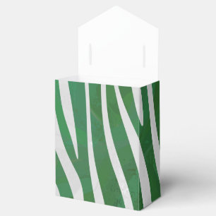 Zebra Green and White Print Favor Boxes