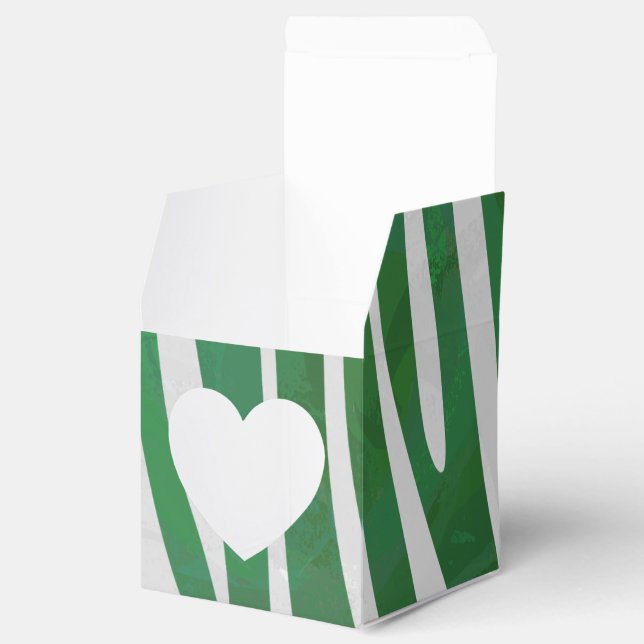 Zebra Green and White Print Favor Boxes (Opened)