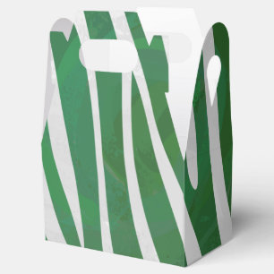 Zebra Green and White Print Favor Boxes