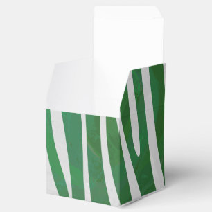 Zebra Green and White Print Favor Boxes