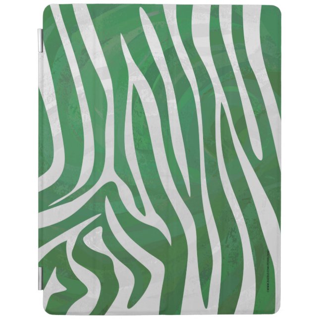 Zebra Green and White Print iPad Smart Cover (Front)