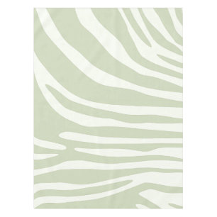 Zebra green and white print tablecloth