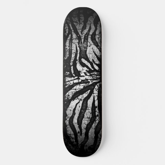 Zebra Grunge Skateboard Deck (Front)
