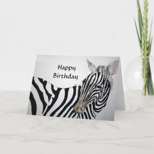 zebra happy birthday card zazzle