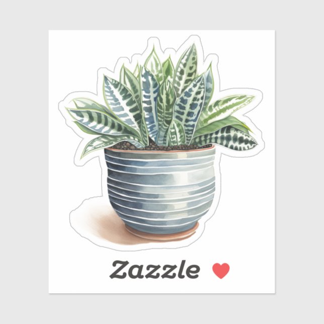 Zebra Haworthia Potted Plant Vinyl Stickers (Sheet)