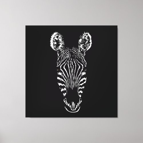 Zebra Head Canvas Print
