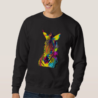 Zebra Head Colorful Pop Art Sweatshirt