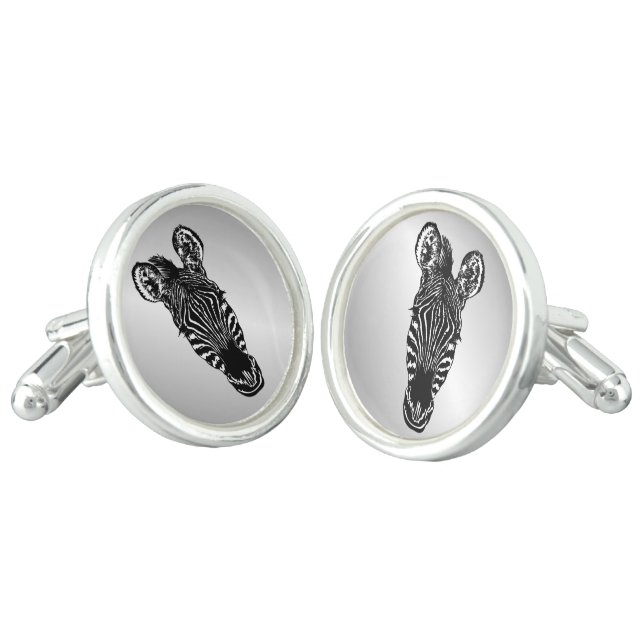 Zebra Head Cufflinks (Angled)