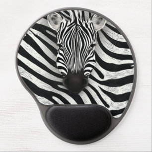Zebra Head For Animal Print Desk Setup Gel Mouse Pad