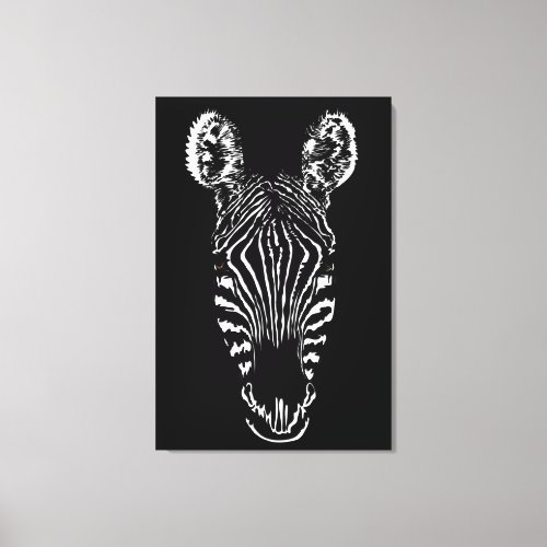 Zebra Head Minimalism Canvas Print