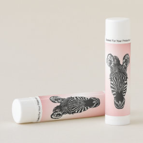 Zebra Head on Pink Lip Balm