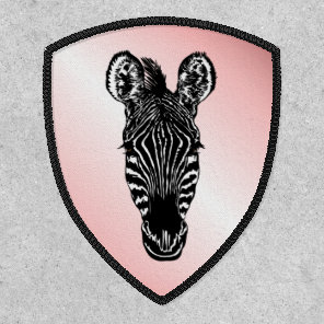 Zebra Head on Pink Patch