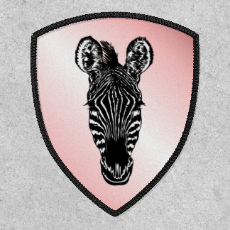 Zebra Head on Pink Patch