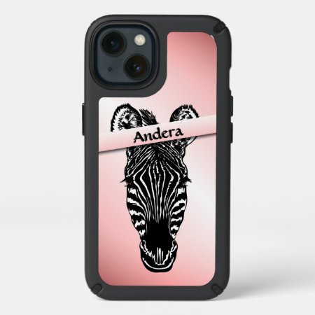Zebra Head on Pink Speck iPhone Case