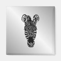 Zebra Head on Silver