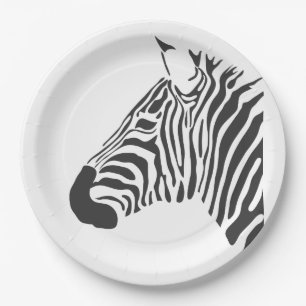 ZEBRA HEAD PAPER PLATES