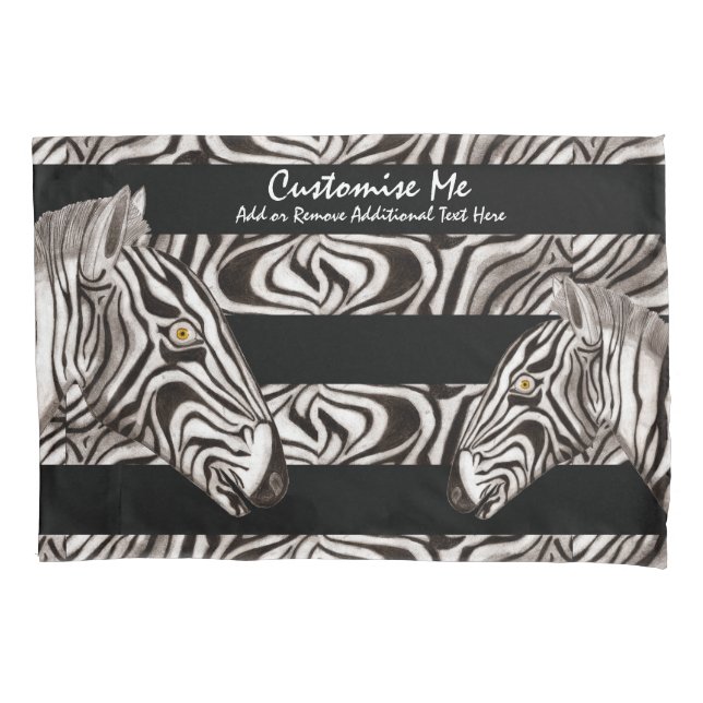 Zebra Head Pillow Case (Front)