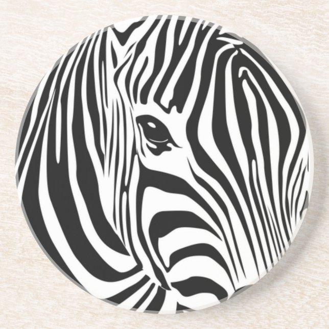 Zebra Head Sandstone Coaster (Front)