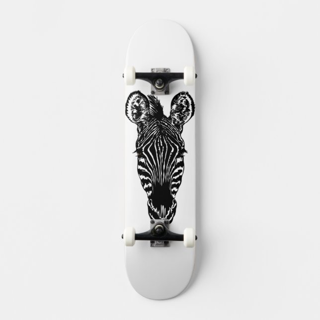 Zebra Head Skateboard Deck (Front)