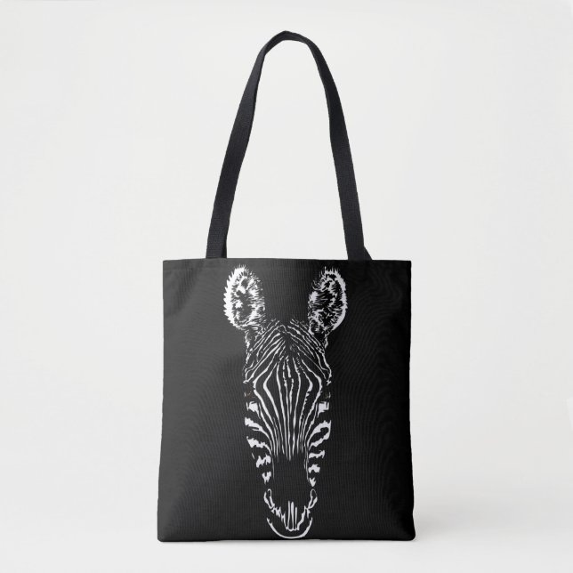 Zebra Head Tote Bag (Front)