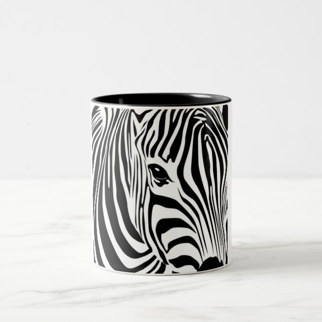 Zebra Head Two-Tone Coffee Mug (Center)