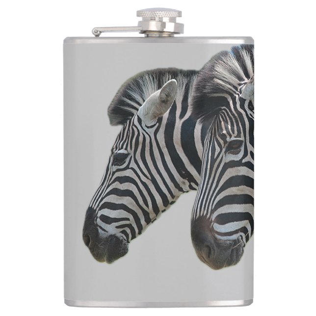 Zebra Heads  Flask (Front)