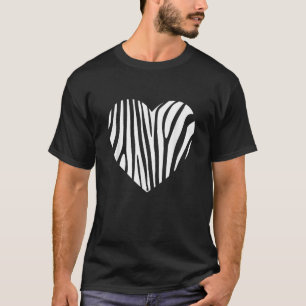Zebra Heart Animal Lover Stripe Africa Gift Men Wo T-Shirt