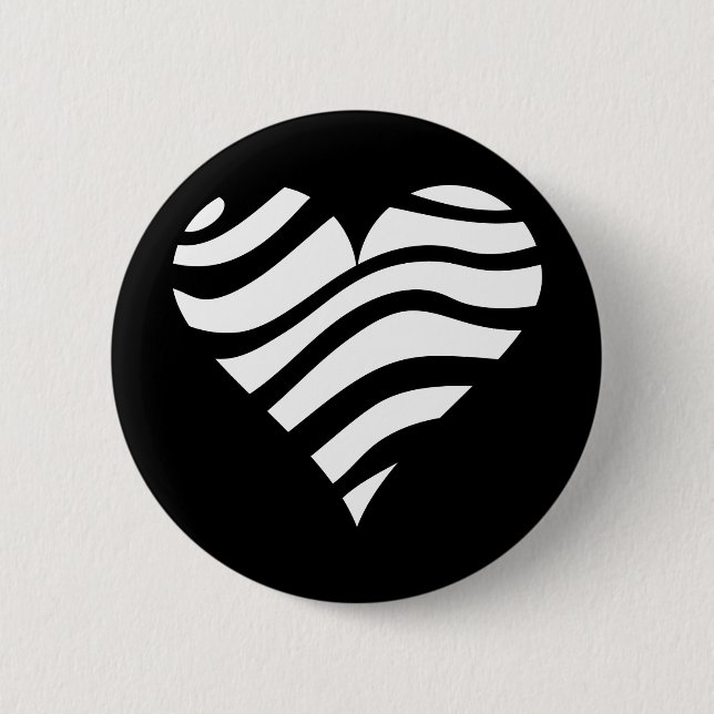 Zebra Heart Button (Front)