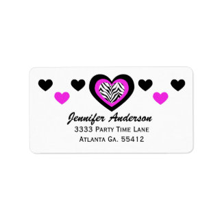 Zebra Heart Label
