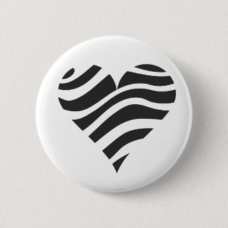 Zebra Heart Pinback Button