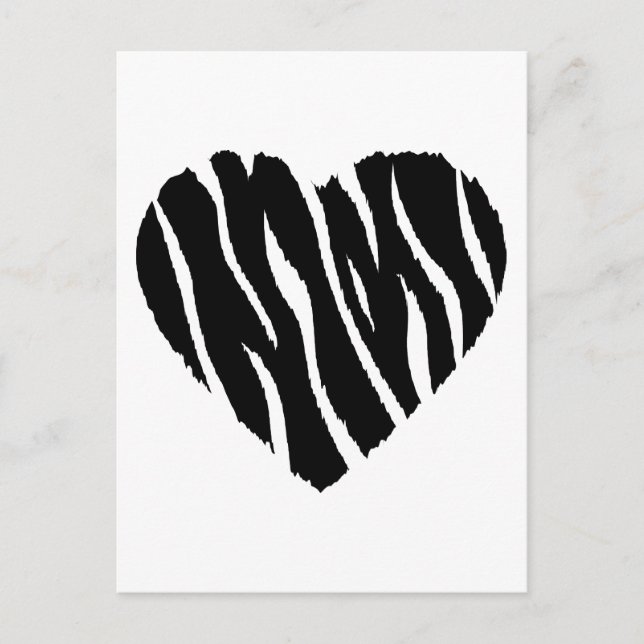 Zebra Heart Postcard (Front)