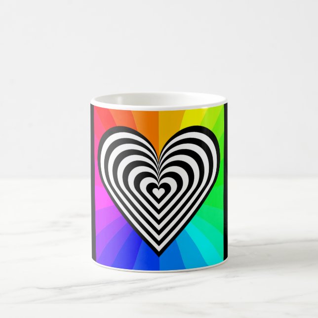 ZEBRA HEART RAINBOW PATTERN COFFEE MUG (Center)