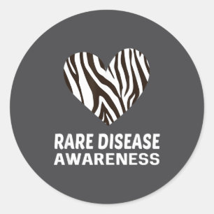 Zebra Heart Rare Disease Awareness Gift 2020 Classic Round Sticker