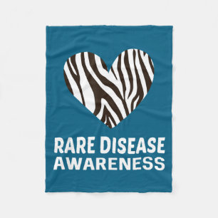 Zebra Heart Rare Disease Awareness Gift 2020 Fleece Blanket