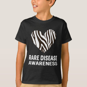 Zebra Heart Rare Disease Awareness Gift 2020  T-Shirt