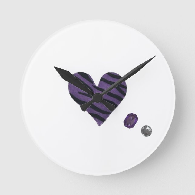 Zebra-heart Round Clock (Front)