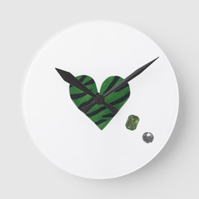 Zebra-heart Round Clock (Front)