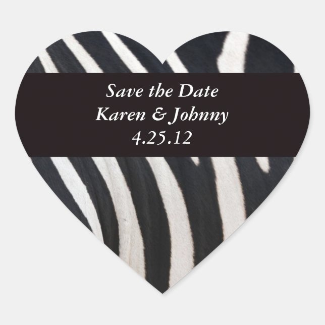 Zebra Heart Sticker (Front)