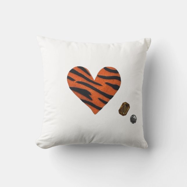 Zebra Heart Throw Pillow (Front)