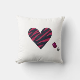 Zebra-heart Throw Pillow