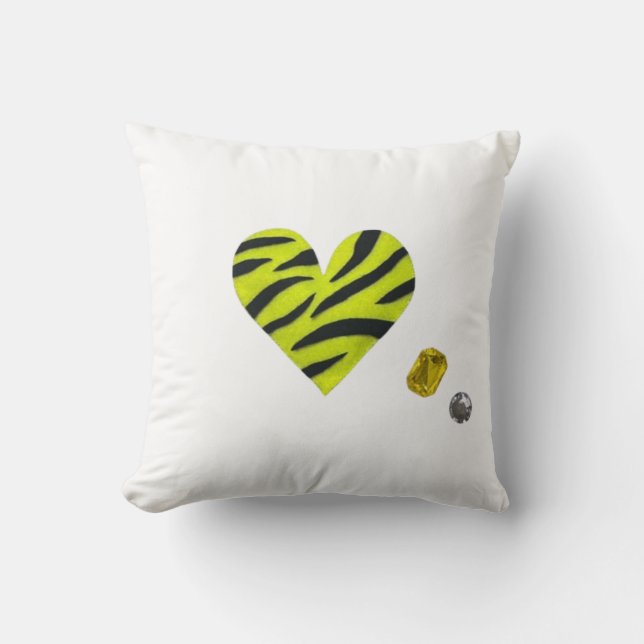 Zebra-heart Throw Pillow (Front)