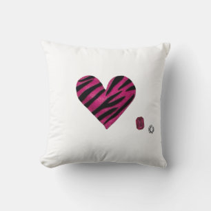 Zebra-heart Throw Pillow