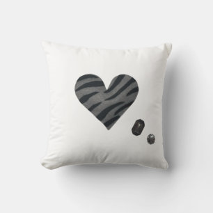 Zebra-heart Throw Pillow