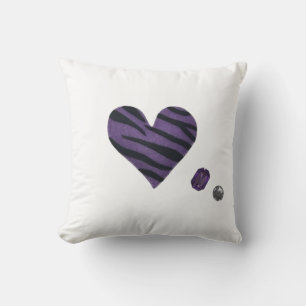 Zebra Heart Throw Pillow